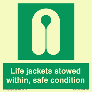 Life jackets stowed within